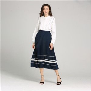 Dámska plisovaná dlhá sukňa s vysokým pásom